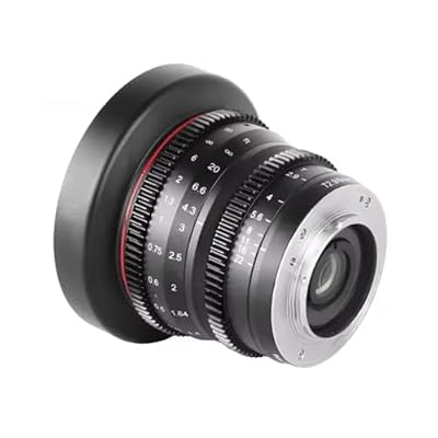DSLR Camera Lens, 8mm T2.9 Micro 4/3 Cine Lens Mini Prime Low Distortion,Compatible for Olympus Panasonic Lumix Cameras M43 MFT BMPCC