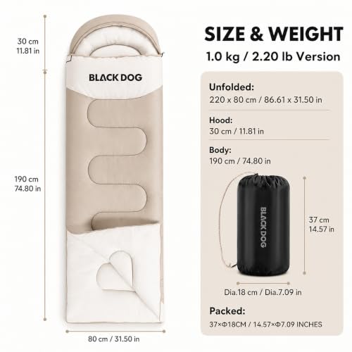 Bolsa de dormir con capucha para camping para adulto, bolsa cálida miniatura 7