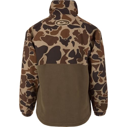 Image of Drake Waterfowl Youth MST Eqwader DW3020 1 /4 Zip Hunting Waterproof Breathable Fleece Lined Warm Jacket with Multiple Pockets | Waterproof Windproof Breathable Fleece Lined Warm Pullover with Multiple Pockets