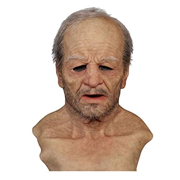 Supermjuk Halloween M-The Old Man Älder Adult Mask annan semestermask mun och näsa skydd
