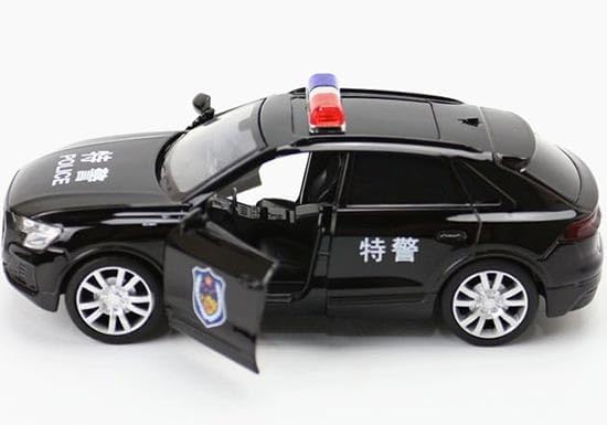 Image of Metal Pull Back Diecast Car 1:32 Audi Police Pull Back Car Model with Sound Light Boys Gifts Toys for Kids【Pack of 1】,multicolor