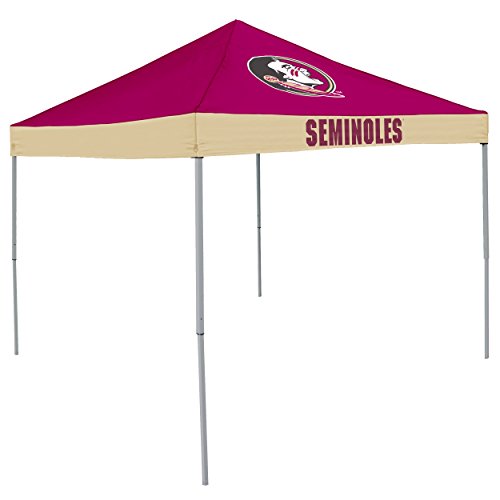 Logo Brands NCAA Florida State Seminoles Economy Canopy Tailgate Tent (9' x 9') – Powder-Coated Steel Frame, Water-Resistant Polyester, Team Color Design