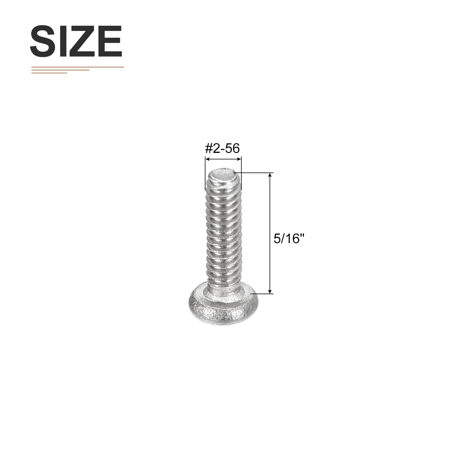 DTGN #2-56x5/16" Pan Head Machine Screws, 200Pcs 304 Stainless Steel, Phillips Drive, UNC Full Thread, Bright Finish, Screws Bolts Kit - Image 2