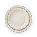 Elama Embossed Scalloped Stoneware Dinnerware Dish Set, 16 Piece, Ivory