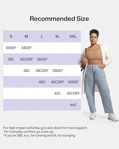 Image of Women's Sports Bra Wirefree Adjustable Medium-High Support Everyday Wear for Large Bust Plus Size with Removable Pads