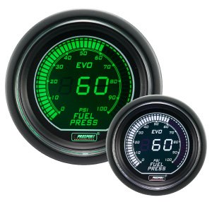 Prosport 216EVOWGEFP.PSI EVO Fuel Pressure Digital Gauge w/sender Green/White 52mm