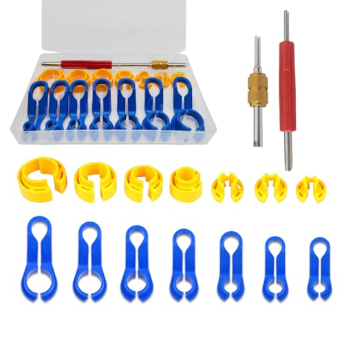 HQRNYP 16PCS AC Fuel Line Disconnect Tool Set, Auto Repair Tools, 1/4 5/16 3/8 1/2 5/8 3/4 7/8 Inch Master Quick Disconnect Kit, Fuel Line Removal Tool Car Accessories for Transmission Oil Cooler Line