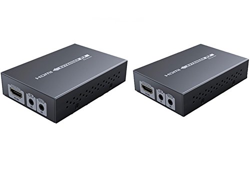 E-SDS 4K HDMI Extender, HDMI over Single CAT5E/6/7 Cable up to 230ft (1080P) 130ft(4K) Supports 4K 60Hz, 3D, 1080P, HDCP2.2/1.4,Bi-directional IR Remote CV0013
