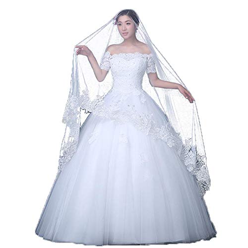Meen Velo Nupcial, Largo Marfil Blanco Hilo Suave Velo Nupcial Lentejuelas Bud Hilo De Seda Vestido De Novia Accesorios T1603019