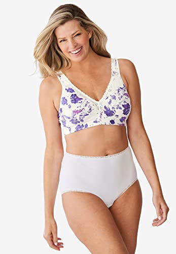 Catherines Women's Plus Size Cotton Comfort Wireless Bra - 52 D, White #TOP4