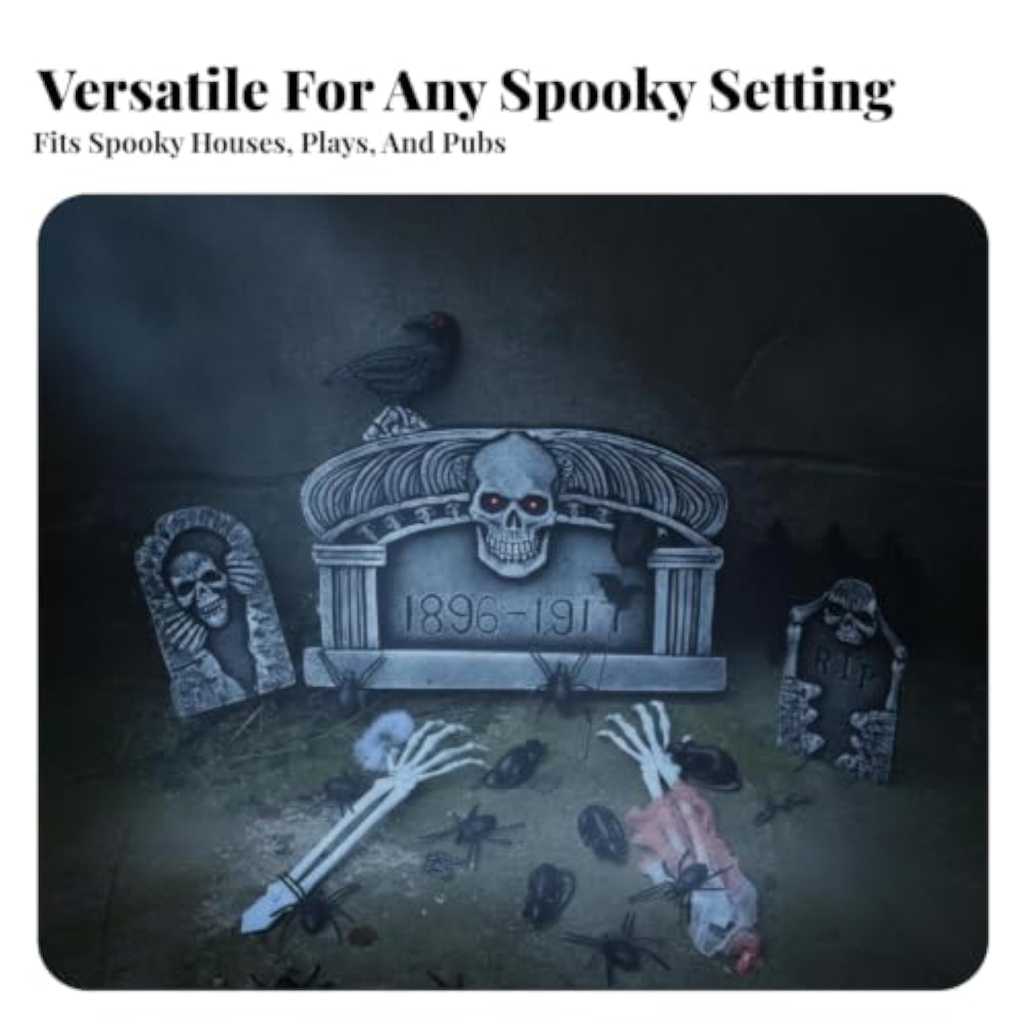 Weathered Finish Halloween Tombstone Prop Stone-Like Foam