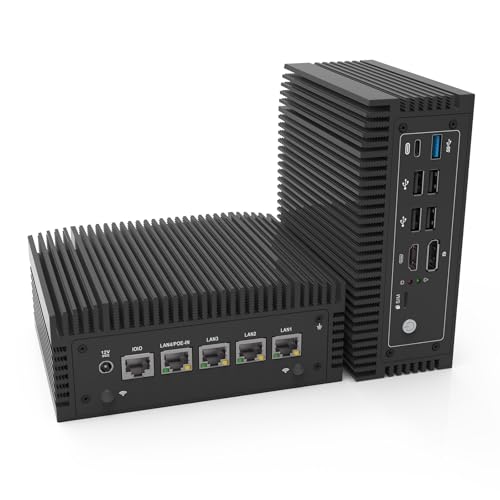 Fanless N100 Industrial Mini PC Micro Firewall Appliance, 4 * 2.5Gbe i225 LAN Ports POE in Mini Computer 8GB DDR4 RAM 128GB SATA SSD, USB-C/5*USB/SIM Slot/HD+DP/Home Network Pfsense Router Fanless N100 Industrial Mini PC Micro Firewall Appliance, 4 * 2.5Gbe i225 LAN Ports POE in Mini Computer 8GB DDR4 RAM 128GB SATA SSD, USB-C/5*USB/SIM Slot/HD+DP/Home Network Pfsense Router