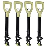Brush Grubber Handy Grubber Xtended Reach Grabber Claw w/Large D Grip Handle & Non Slip Pads on Teeth for Gripping Weeds, Shrubs, & Trees (4 Pack)
