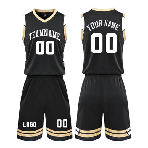 2-Teiliges Kinder/Erwachsene Basketball Trikot Shirt und Shorts, Personalisiert Jersey mit Eigenem Namen Nummer Logo, Ärmellose Basketball-Spieltrikots für Herren/Jungen 2-Teiliges Kinder/Erwachsene Basketball Trikot Shirt und Shorts, Personalisiert Jersey mit Eigenem Namen Nummer Logo, Ärmellose Basketball-Spieltrikots für Herren/Jungen
