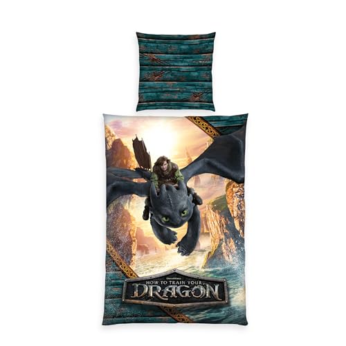 Herding Bettwäsche Dragons, Kopfkissenbezug ca. 80 x 80 cm, Bettbezug ca....