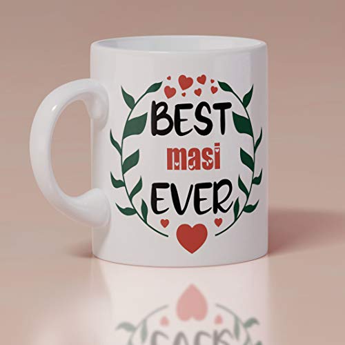 Image of TrendoPrint Best MASI Ever Mug Ideal and Sweet Gift for Aunty Aunt Mausi Ji MASI Printed White Tea and Coffee Cup and Mugs Made of Ceramic- 11 Oz (350ml)