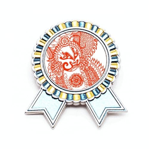 Broche opéra rouge papier découpé métal M pour accessoire de mode