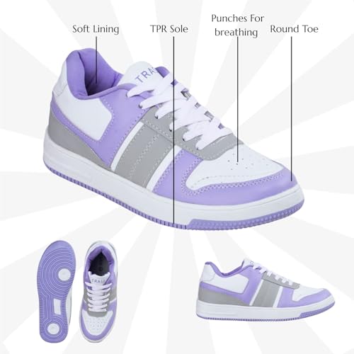 Image of TRASE Casual Sneaker Shoes for Women | Soft Cushioned Insole | Sneakers for Woman | Lightweight | Comfortable | Stylish, Trendy Girls and Women Sneakers with Laces