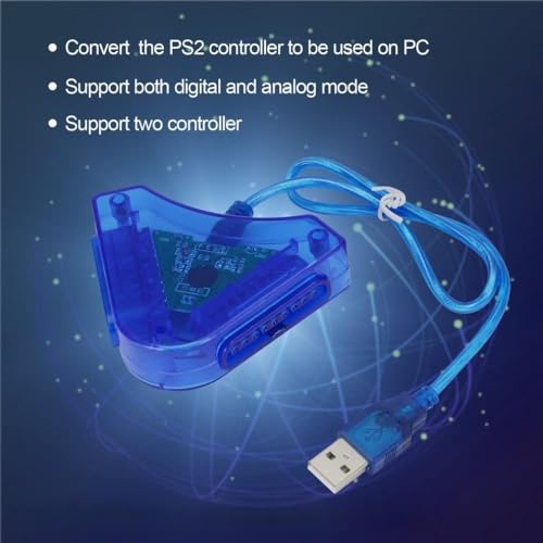 Image of GAMENOPHOBIA PS2 to PC USB Gamepad Converter - Dual Controller Adapter for PlayStation 2 (PS2) Controllers, Guns & Dance Pads - Compatible with PC Emulators - Supports Vibration & Analog Control