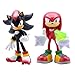 Official Sonic The Hedgehog Metallic Knuckles & Shadow 4″ Action Figures – Buildable, Interchangeable Arms & Accessories, Collector Window Box