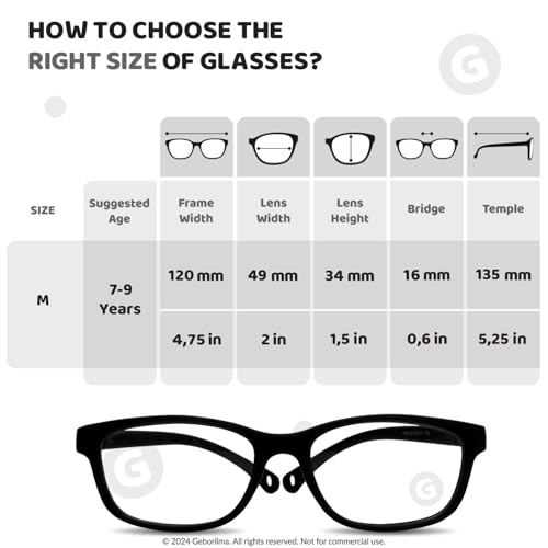 Image of Unbreakable Kids Glasses For 6-9 Years - 49-16-125 Sport Glasses For Kids Compatible with Prescription Lenses