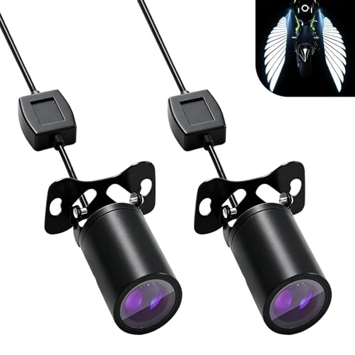 Qurbuns 2 PCS Motorcycle Projector Lights, Angel Wing Led Underglow