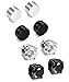 Sailimue 4 Pares Acero Inoxidable Pendientes Iman Hombre Mujer Aretes Falso Redondos Pendientes Piercing Magnetico Circonita Negro y Plata 6MM