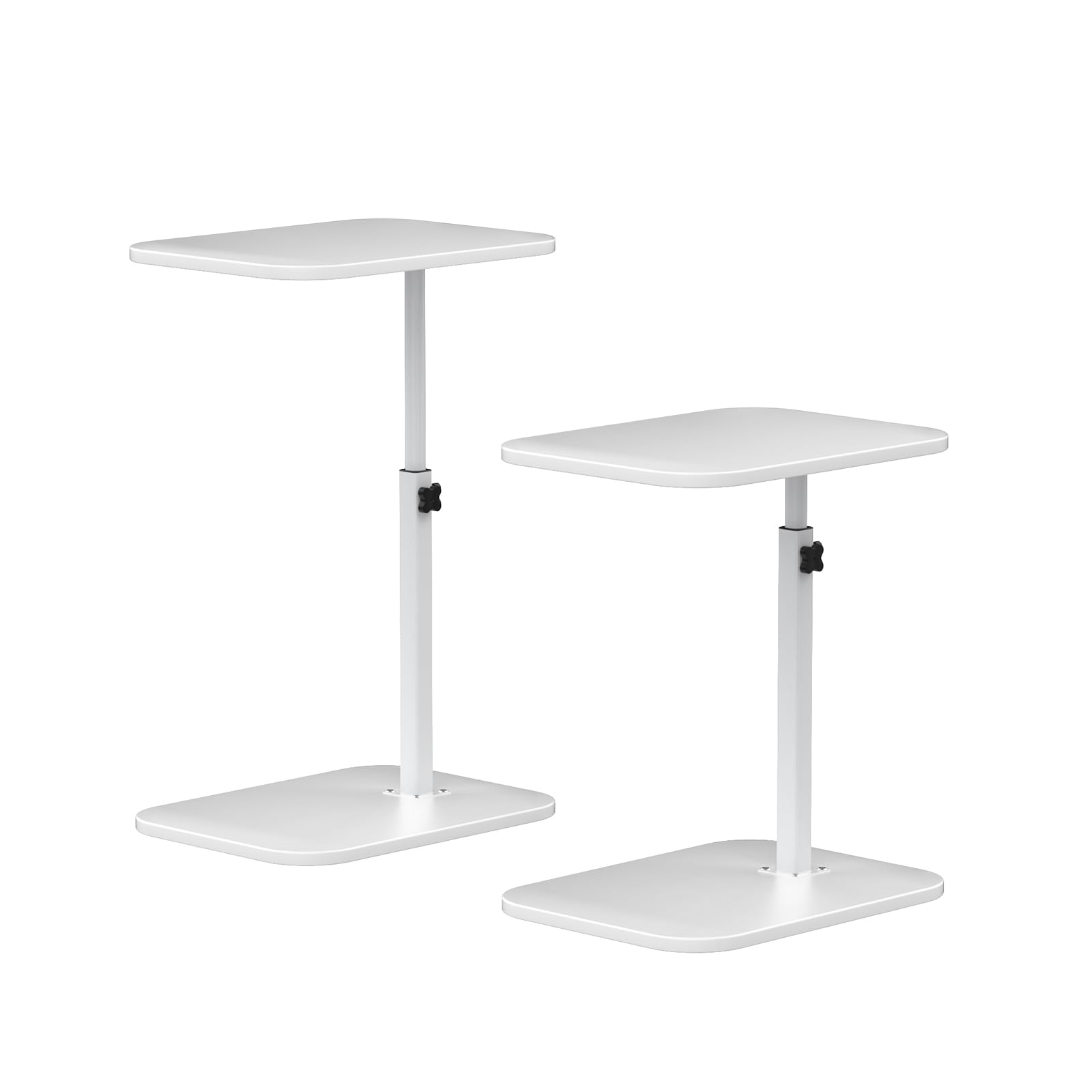 LANTUS Table de lit Mobile, Table d'appoint,Support PC pour Salon Bureau Chambre, Freins pour Stabilisation, Réglage Facile, 40 x 30 x 80 cm - Forme en C - Blanc