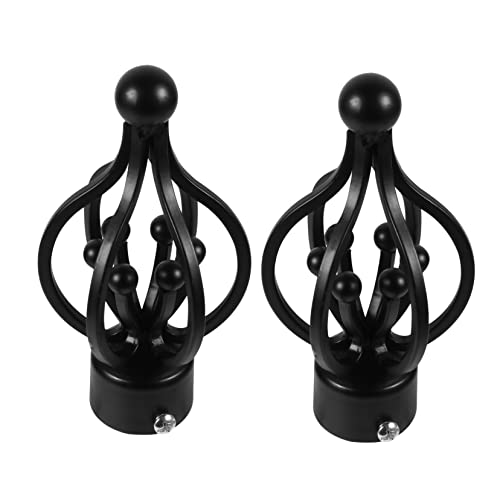 FUNOMOCYA 2Pcs Decorative Curtain Rod Matte End Caps for Window Treatments Sturdy Curtain Rod Ends Modern Design for Home