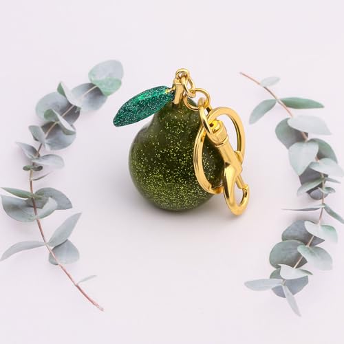 Image of Fruit Bag Charm Keychain - Gold Key Chain, Cute Purse Handbags Accessories - Beautiful Gift for Women