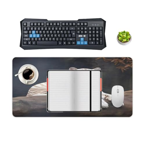 Pad Mouse Grande con Tigre Albino, Antideslizante y Resistente al Agua miniatura 4