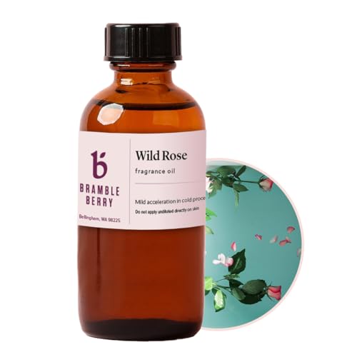 Image of Bramble Berry Wild Rose Fragrance Oil 2 oz | Classic Romantic Floral Scent for Soap Making, Candles, Lotion, Bath Bombs & Perfume | Skin Safe, Vegan, Paraben & Phthalate Free