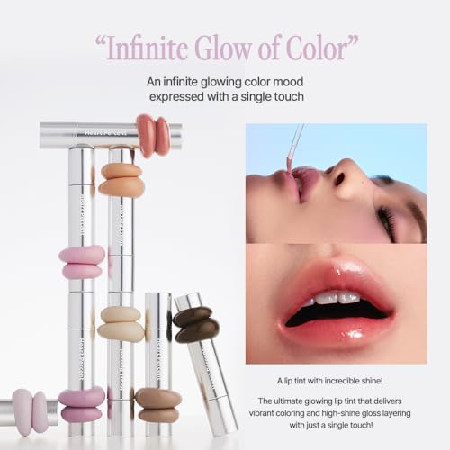 Image of Heart Percent Dote On Mood One Way Glowy Tint, Glass-like High Shine Glossy Finish w /Long-Lasting Luminous Color Lip Stain for Glowy Look, #20. Eclipse Gray