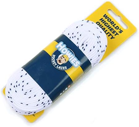 Howies Hockey Skate Laces - 1 Pack - White Wax for Youth, Junior and Senior Skates. Premium Quality Used by Athletes of All Ages; Minor, Junior, Pro. Crafts and Replacement (White, 130.0")