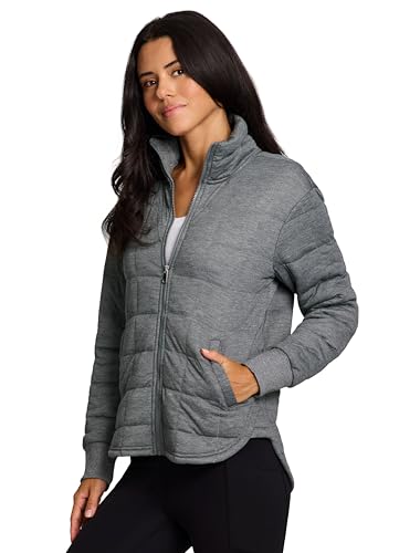 RBX Active Women's Jacket, Ultra Lightweight Full Zip Quilted Jacket with Pockets All Season Mock Neck Zip Up Sweatshirt3