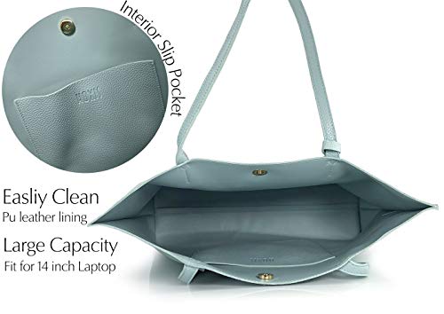 Image of Minimalist Clean Cut Pebbled Faux Leather Tote Womens Shoulder Handbag