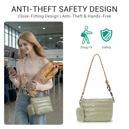 Image of ACUARIO Crossbody Bags for Women - Puffy Tote Bag Purse for Work, Travel, Shoulder Handbag with Small Wallet