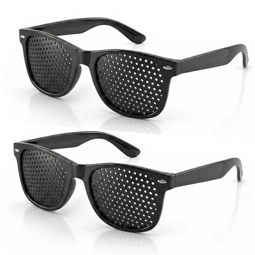 2 Stück Rasterbrille Augentraining Rasterbrille für Augentraining Lochbrille für Augentraining Original Ideal für Digitale Geräte Benutzer und Büroangestellte Augenentspannung bei Längerem Reisen