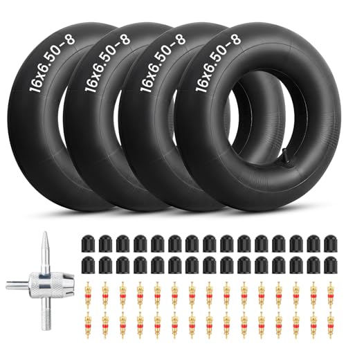 Image of 16x6.50-8 Inner Tube, 16x7.50-8 Tire tube 16x6.5x8 Tube with for Lawn Mower,Lawn Tractor,Garden Tractor,Riding Mowers,Motorcycles,Golf Carts,Farm Equipment TR-13 Straight Valve Stem 4 Pack