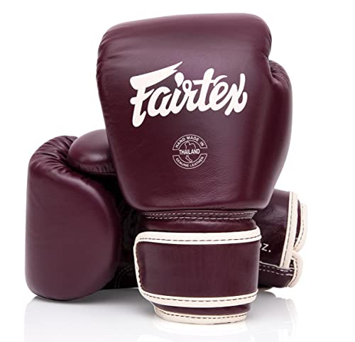 Fairtex BGV16 Leather Muay Thai Boxing Gloves (Maroon, 8 oz)