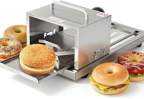 Commercial Manual Bread Slicer Features a Push-Pull Design, Bagel Slicer with Stainless Steel Blade for Bagel Sandwich Toast and Hamburgers