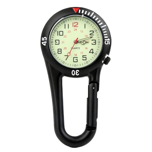 Solryn Reloj de Bolsillo con Esfera Luminosa Clip, Reloj de Bolsillo Clip con Movimiento Cuarzo, Paramédico Acero Inoxidable Resistente, para Ciclistas Deportes Escalada Montañismo