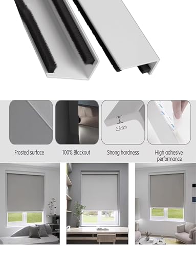 Bloqueadores de luz de PVC para persianas de dormitorio, 2 tiras opacas de 60 cm. 4