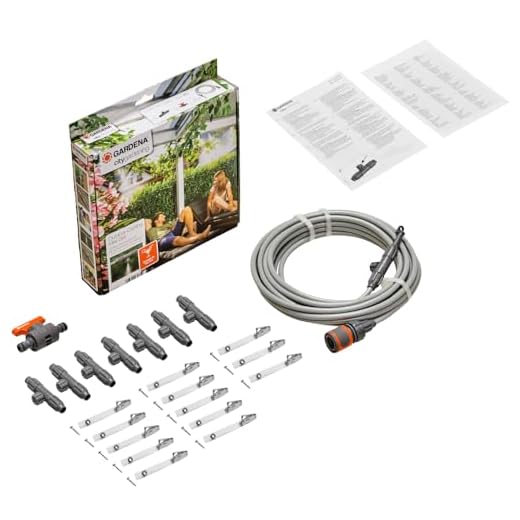 Gardena City gardening Utomhus luftkylarset: Sprayspray för luftkylning vid värme på balkong/terrass, med krananslutning, låg vattenförbrukning, fast installation möjlig (13135-20)