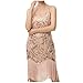 Women's 1920s Flapper Dress Vintage V Neck Sleeveless Slip Dresses Sequin Fringed Beaded 20s Great Gatsby Party Dress Pink