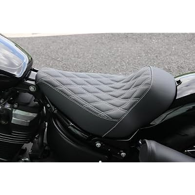Motorcycle Solo Seat Compatible with '18-later Street Bob Fatbob Low Rider with Short Rear Fender 180/200mm Tire Low-Profile Leather Driver Cushion(Solo Seat)