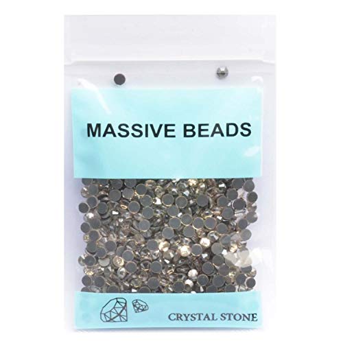 Image of 1500 Pieces Hot Fix Glass Flatback Rhinestones HotFix Round Crystal Gems (Black Diamond, SS16)