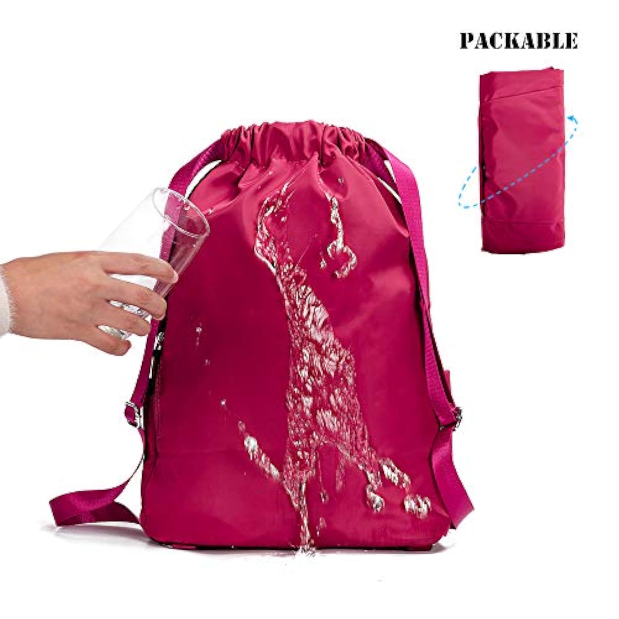 Waterproof Drawstring Gym Backpack Bag, A05-rose