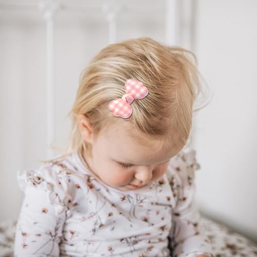Image of SYGA 10-Piece Baby Hair Clip Set for Girls Delicate Bows, Flowers, and Heart Patterns Hair Pin Soft and Charming - Pink