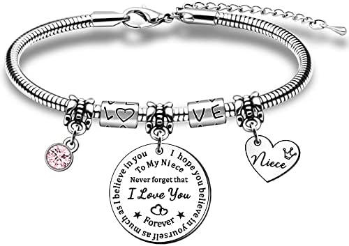 HULALA Niece Bracelets Jewellery Gifts For Birthday Christmas To My Niece Never Forget That I Love You I Hope You Believe In Yourself As Much As I Believe In You
